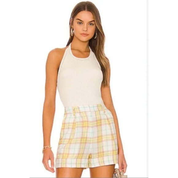 Rag & Bone Yellow Ivy Plaid Shorts Size 8 NWT! $195